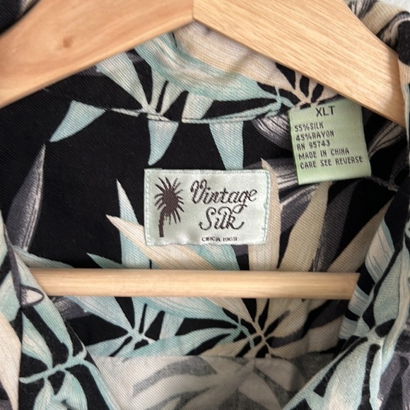 Vintage silk Men’s Tropical Hawaiian Button Down shirt - XL Tall - Picture 5 of 7